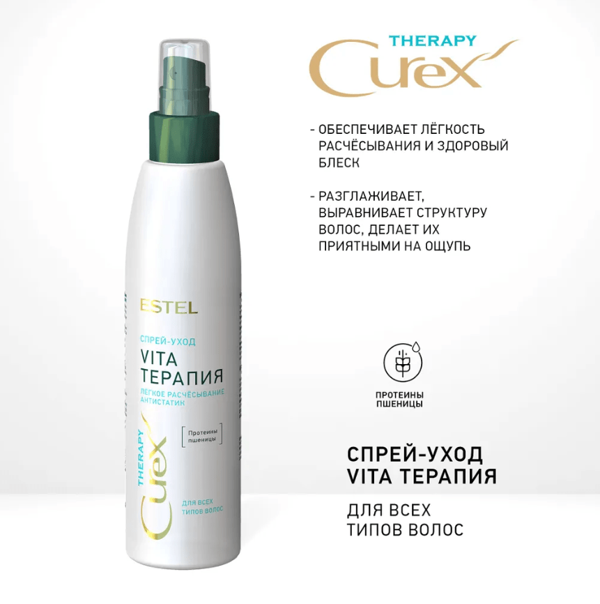 Купить Спрей-уход "Vita-терапия" для всех типов волос CUREX THERAPY, 200 мл