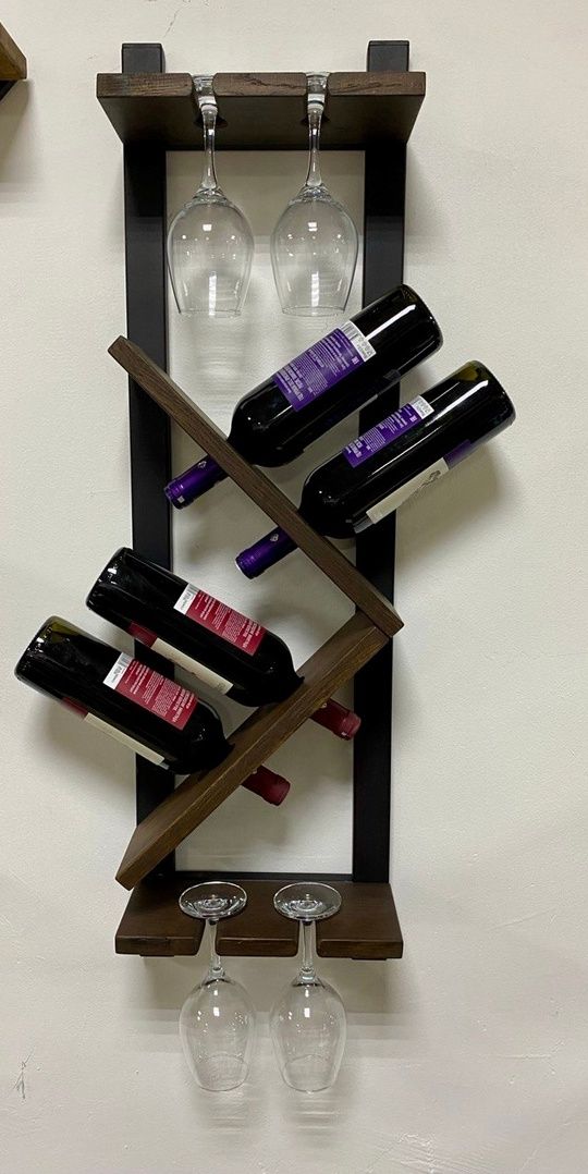 Купить Бар для бутылок и бокалов. Винная полка.