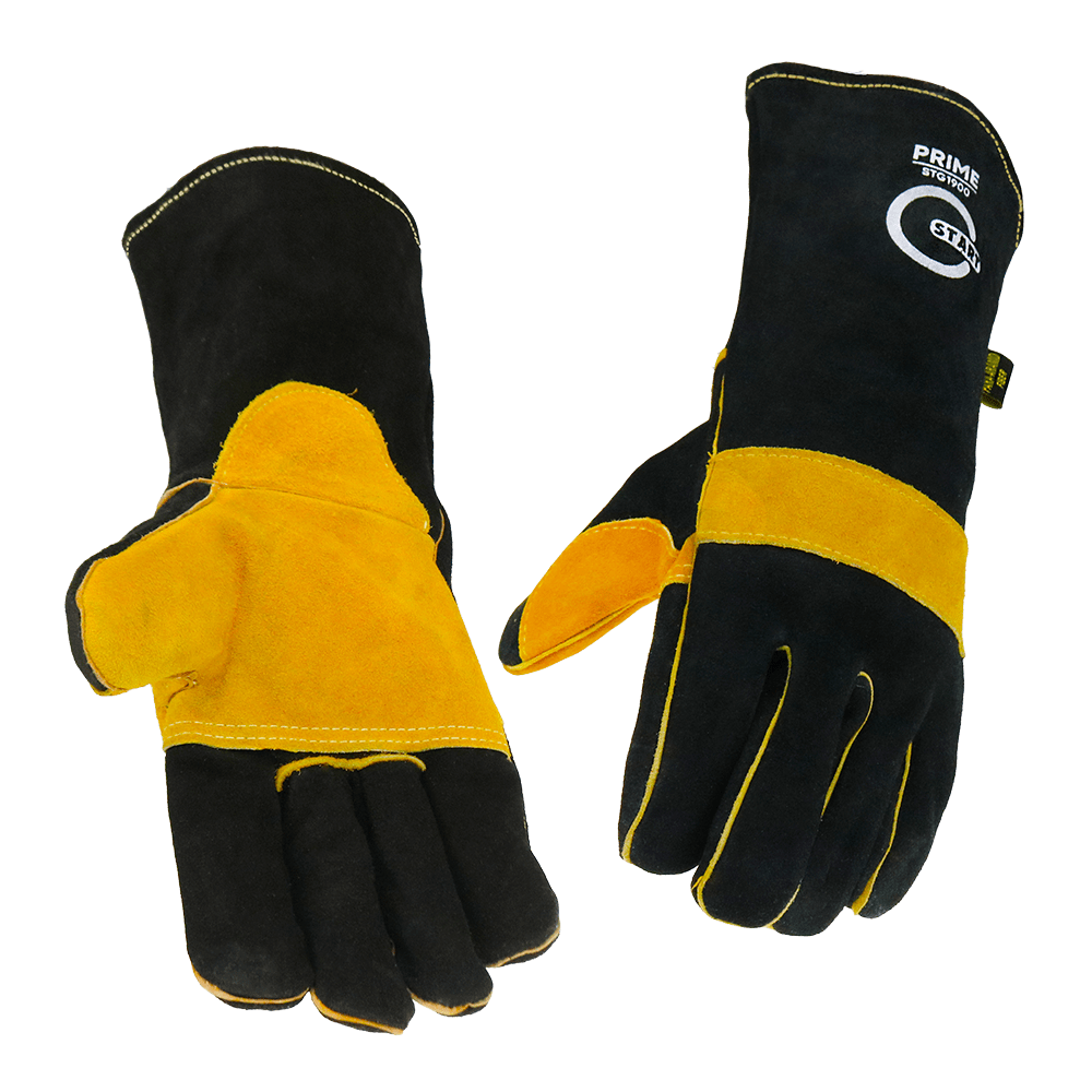 Купить Prime STG1900, Краги спилковые, усиленная ладонь, Kevlar (черные) (5/50)