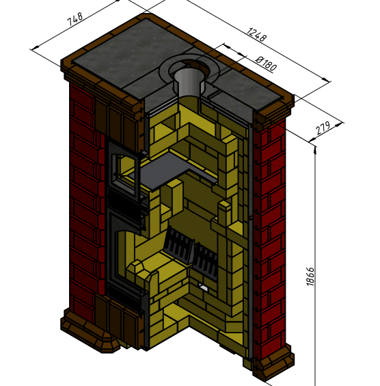 Купить Печь-камин серии КИВ с духовкой
