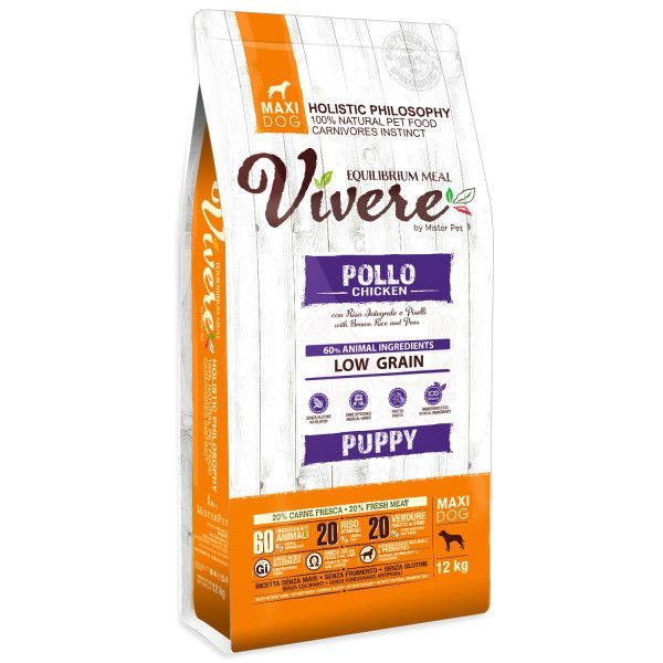 Купить VIVERE 12 кг сухой корм для собак крупных пород Буйвол/Курица/Лось/Ягненок/
