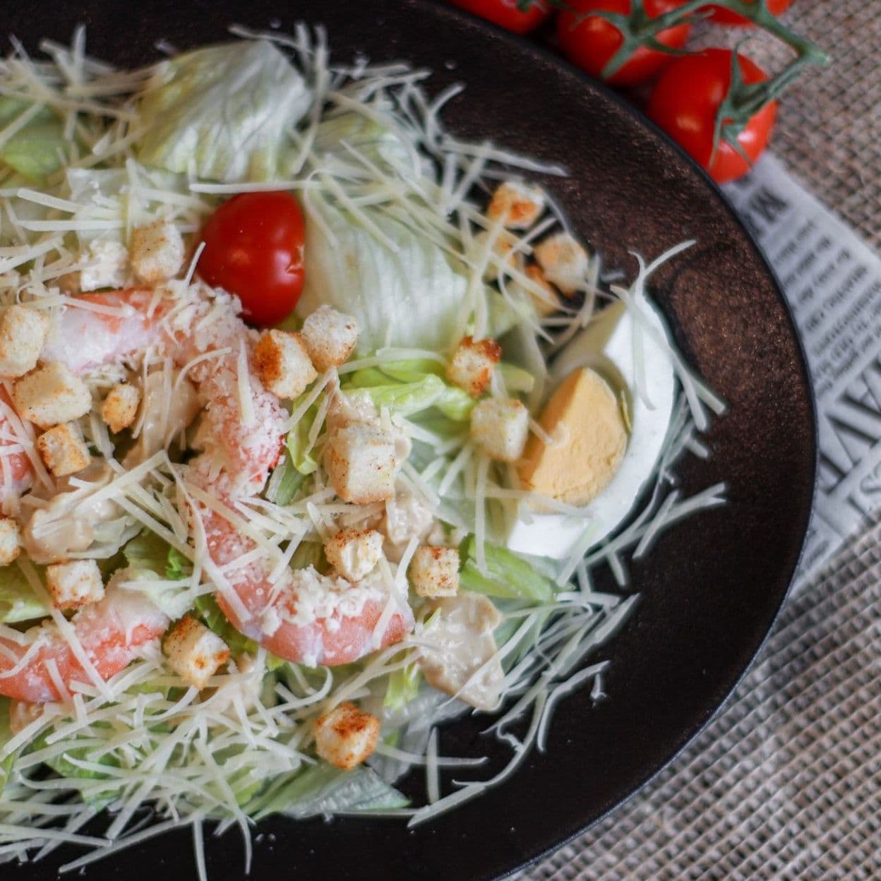 Купить Салат Цезарь с креветками