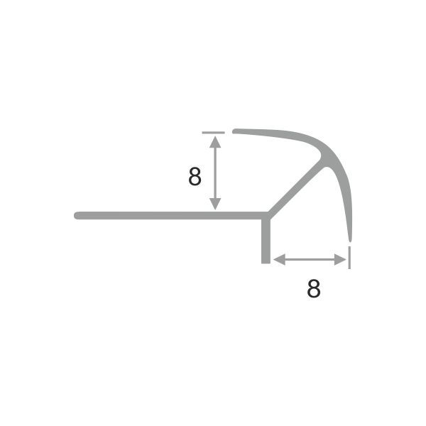 Купить наружный профиль ПА 8/8 для плитки 2,7м.
