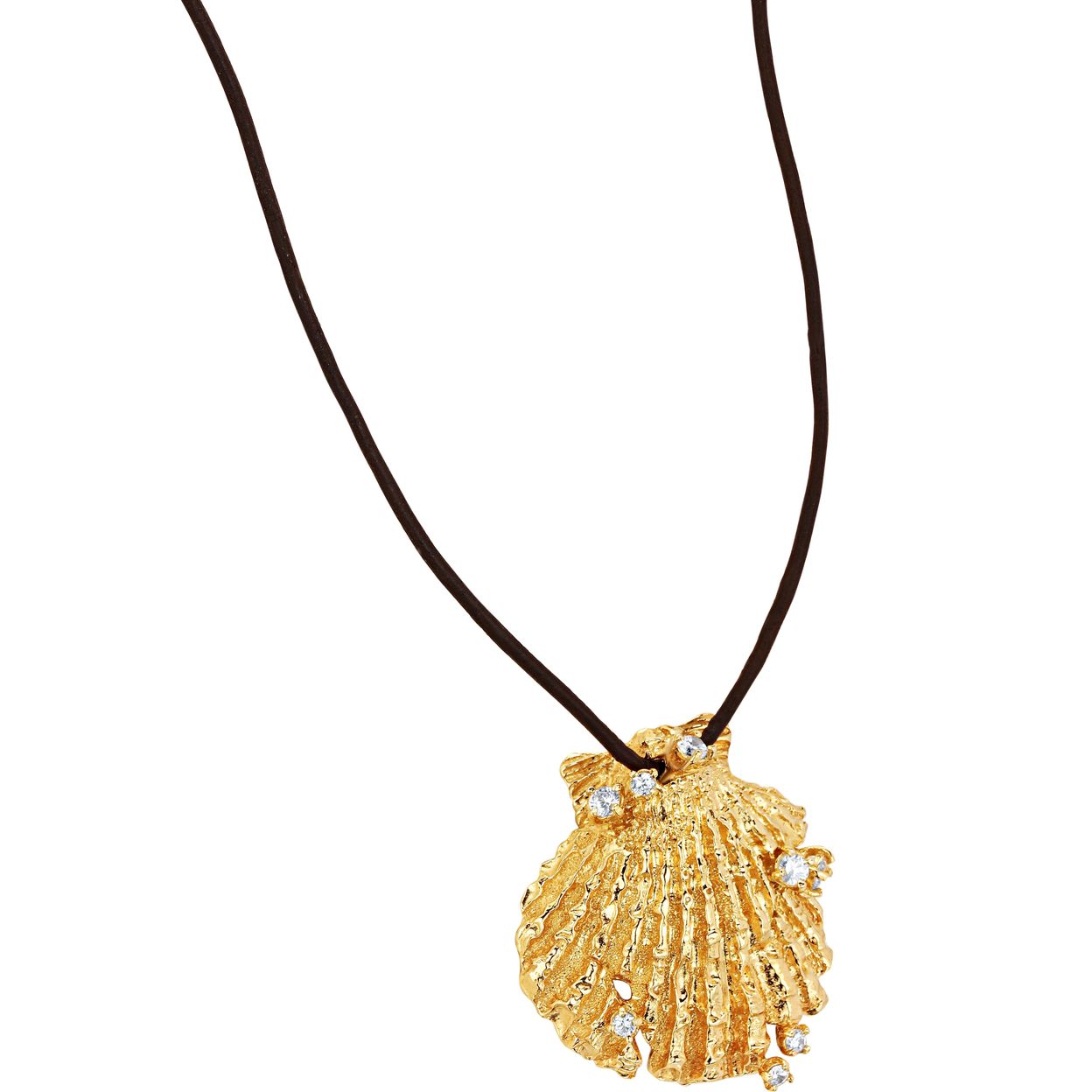 Купить MORE VNUTRI Колье с одной ракушкой MAX со вставками, позолота