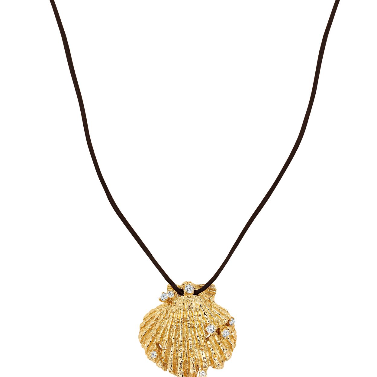 Купить MORE VNUTRI Колье с одной ракушкой MAX со вставками, позолота