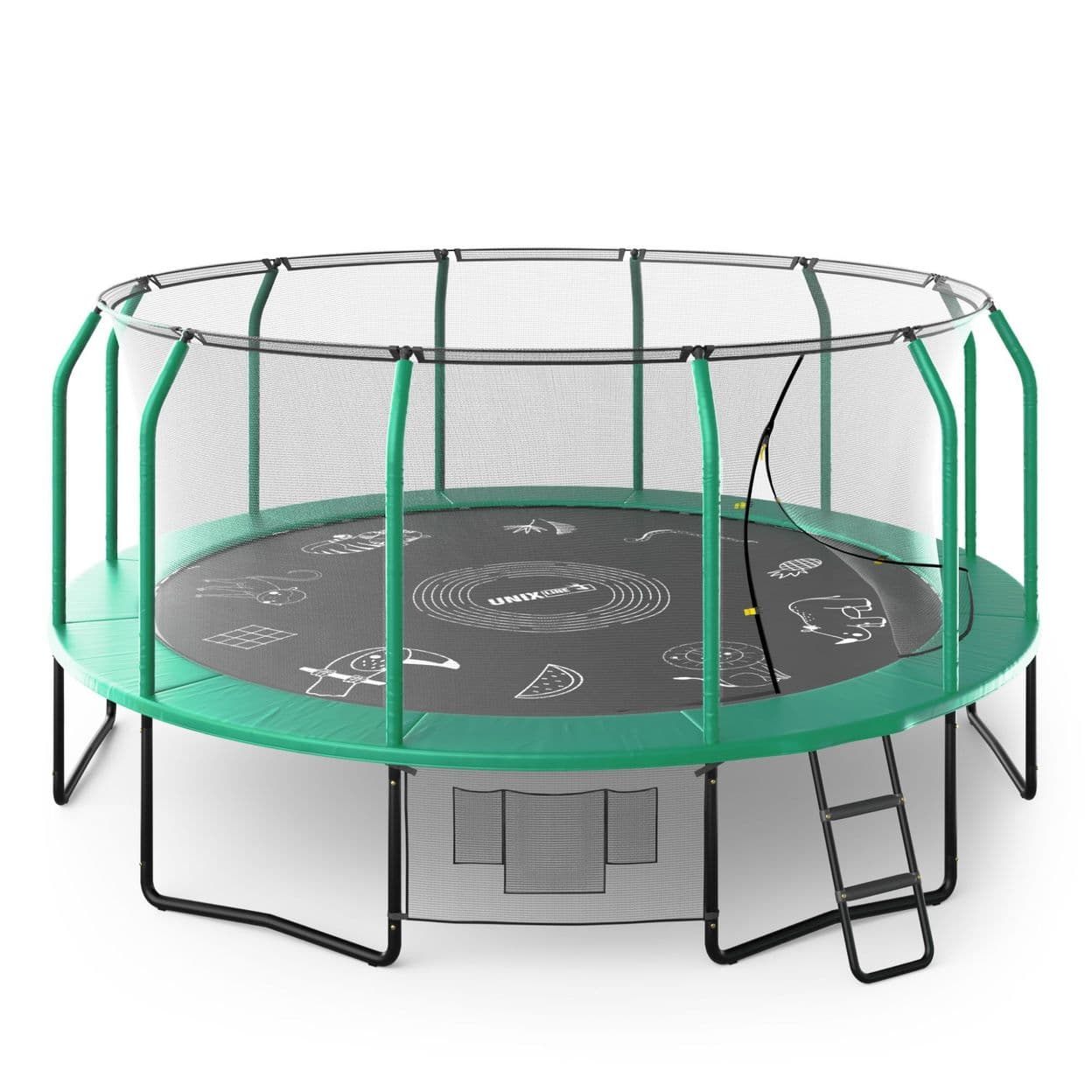 Купить Батут каркасный UNIX line SUPREME GAME 16 ft (green)