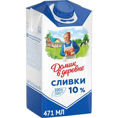Купить ДОМИК В ДЕРЕВНЕ СЛИВКИ УЛЬТРАПАСТЕРИЗОВАННЫЕ 10% 480 Г. доставка продуктов тюмень . доставка продуктов в тюмени . доставка фруктов тюмень . дос