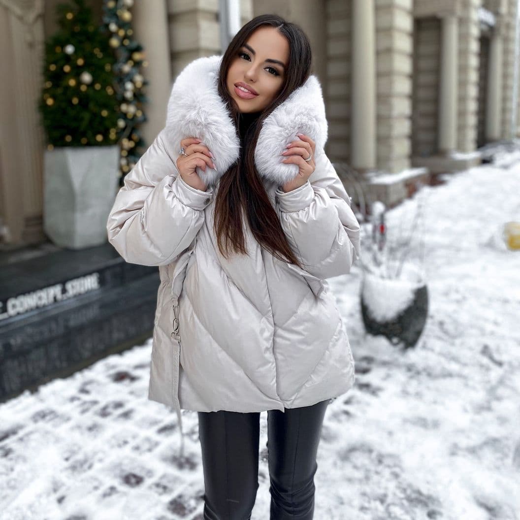 Купить Пуховик с мехом песца
