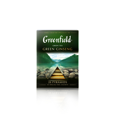 Купить GREENFIELD ЧАЙ ЗЕЛЕНЫЙ С ЖЕНЬШЕНЕМ GREEN GINSENG 20 ШТ. X 1,8 Г. доставка продуктов Тюмень . доставка продуктов в Тюмени . доставка фруктов Тюм