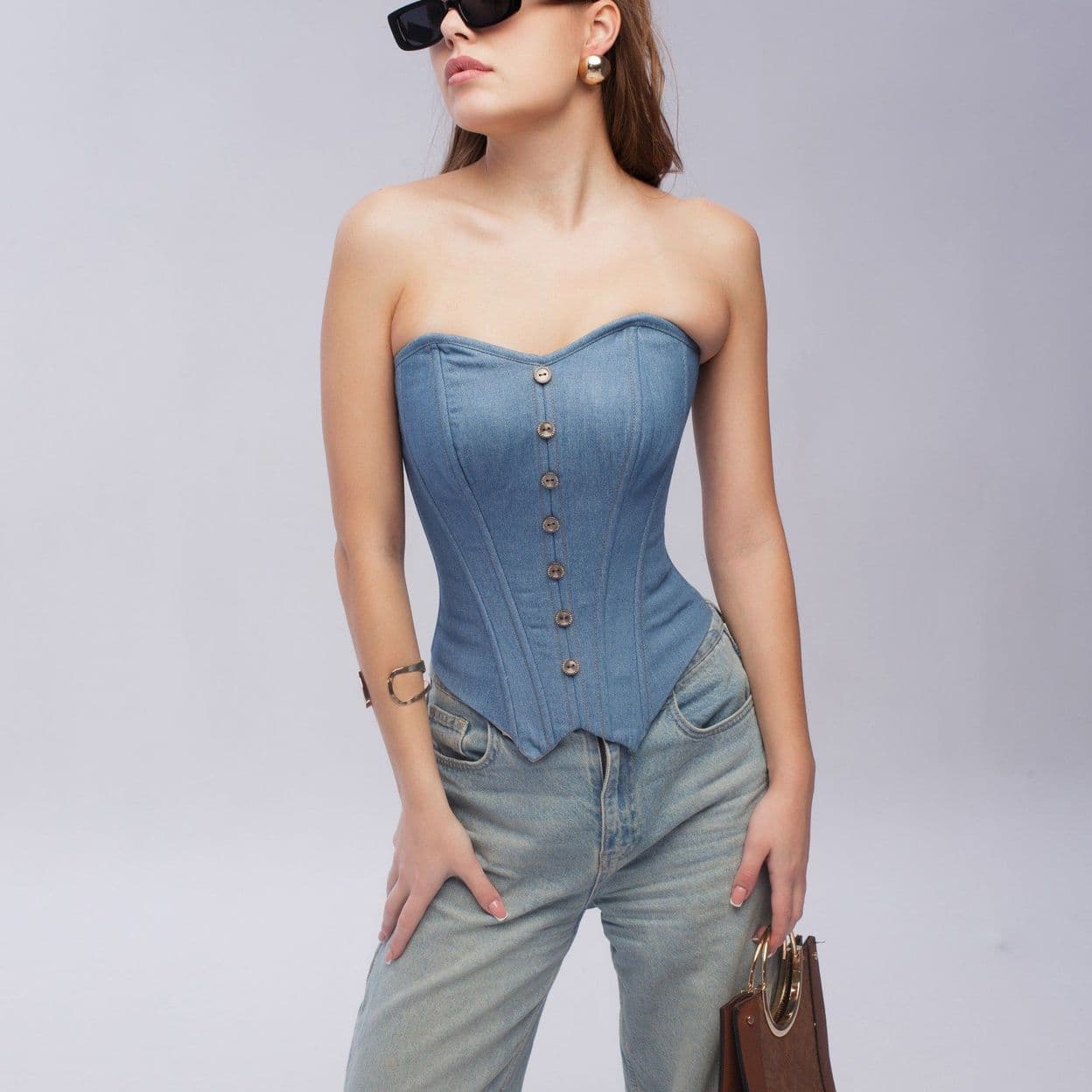 Купить Корсет  DENIM Classik-pugovki/svetly