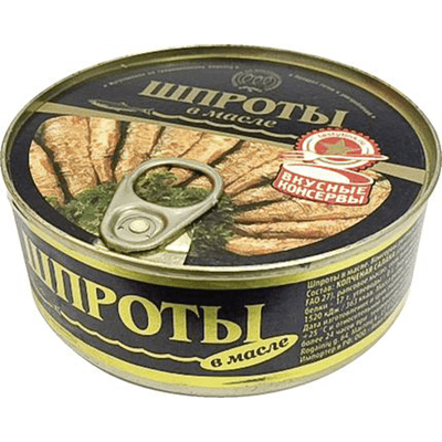 Купить ВКУСНЫЕ КОНСЕРВЫ ШПРОТЫ КРУПНЫЕ В МАСЛЕ 240 Г. доставка продуктов Тюмень . доставка продуктов в Тюмени . доставка фруктов Тюмень . доставка фру