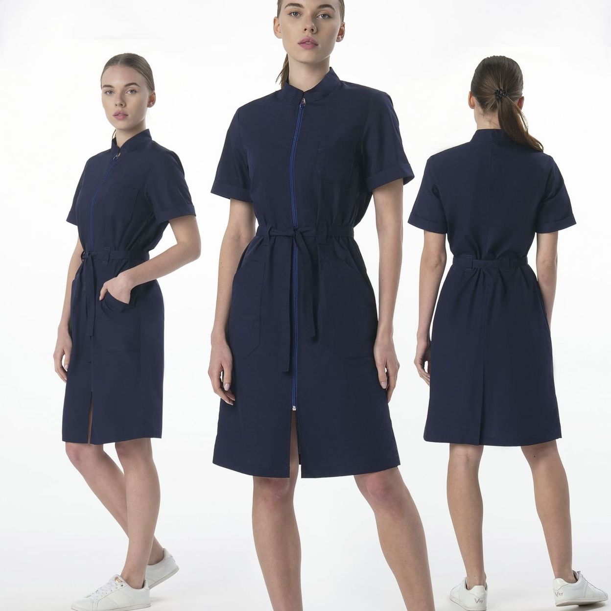 Купить Халат женский Сансара-005 (тк.Смесовая,160) MedLine, т.синий