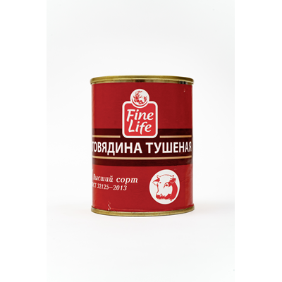 Купить ГОВЯДИНА ТУШЕНАЯ FINE LIFE ГОСТ 338 ГР.. с доставкой на дом . Доставка продуктов Тюмень , доставка продуктов в Тюмени , dostavka-produktov-tyum