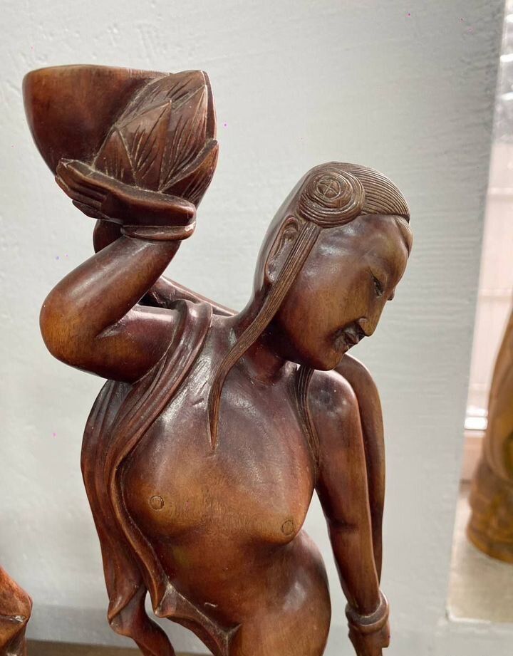 Купить Две деревянные статуэтки в китайском стиле