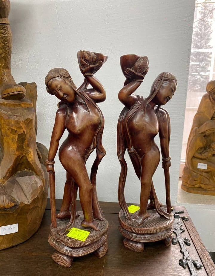 Купить Две деревянные статуэтки в китайском стиле