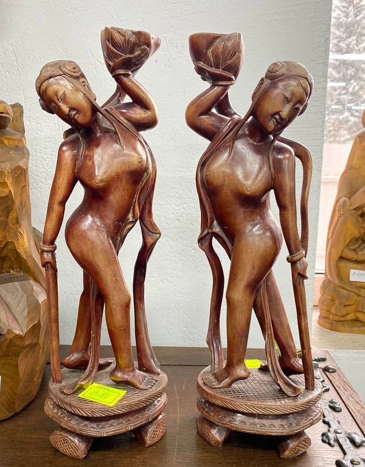 Купить Две деревянные статуэтки в китайском стиле