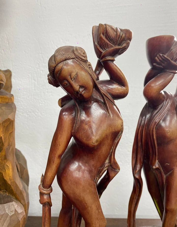 Купить Две деревянные статуэтки в китайском стиле