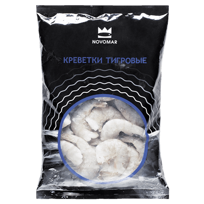 Купить КРЕВЕТКИ ТИГРОВЫЕ ОКЕАН ВКУСА БЕЗ ГОЛОВЫ ЗАМОРОЖЕННЫЕ 21/25 650 Г. доставка продуктов тюмень . доставка продуктов в тюмени . доставка фруктов т