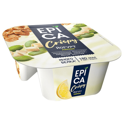 Купить  ЙОГУРТ EPICA CRISPY ЛИМОН 140 Г. с доставкой на дом . Доставка продуктов Тюмень , доставка продуктов в Тюмени , dostavka-produktov-tyumen , do