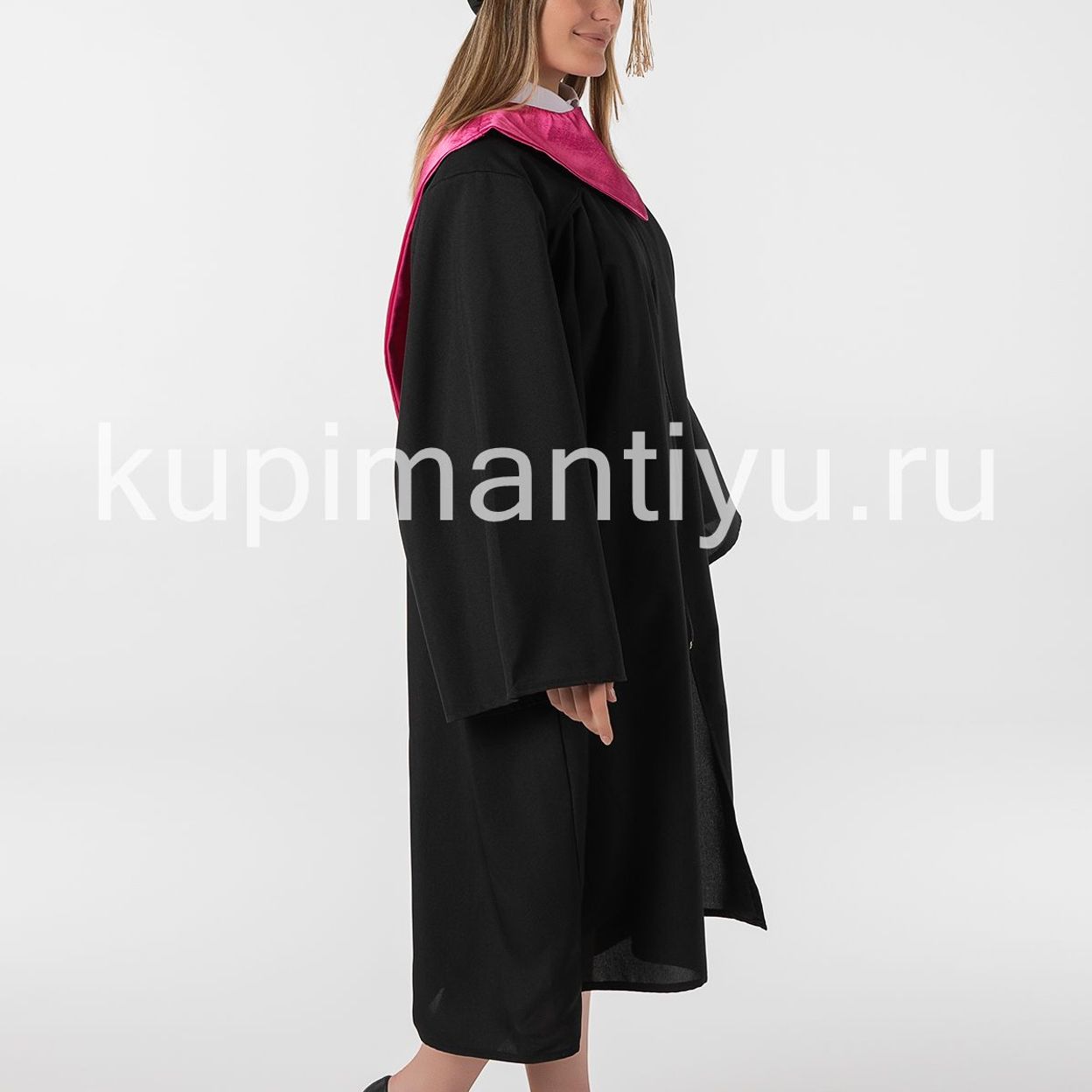 Купить Мантия магистра с шапочкой, розовая накидка
