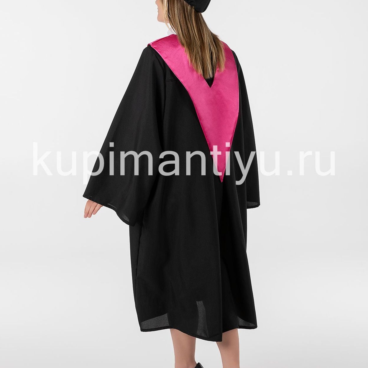 Купить Мантия магистра с шапочкой, розовая накидка