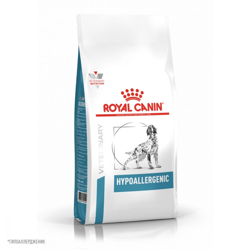 Купить Royal Canin Hypoallergenic диетический корм для взрослых собак при пищевой аллергии или пищевой непереносимости 2кг