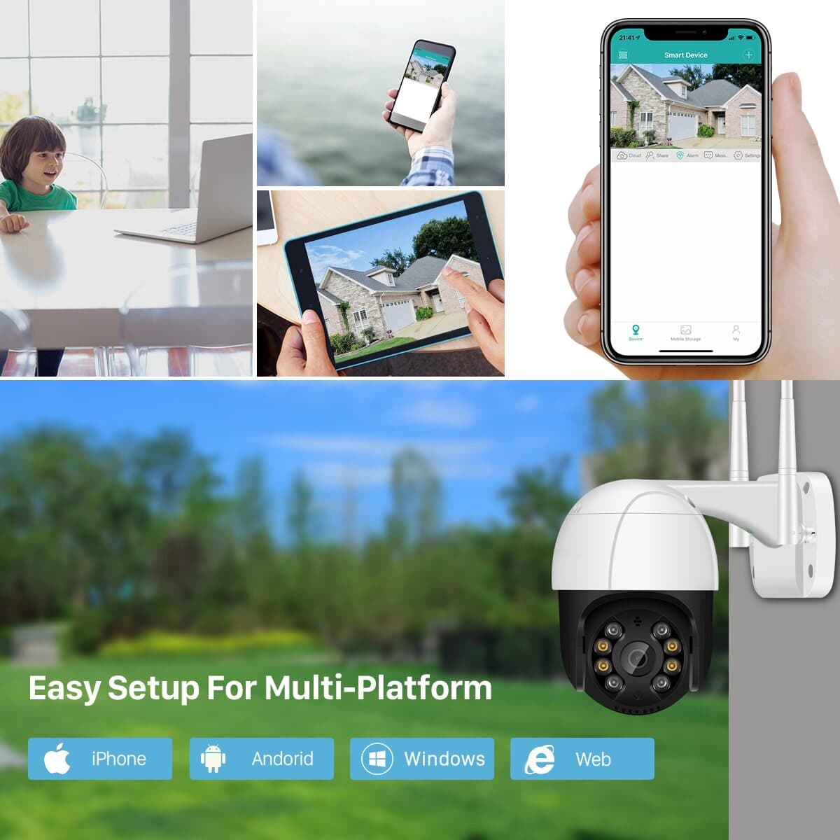 Купить Камера видеонаблюдения уличная поворотная WIFI IP 3Мп