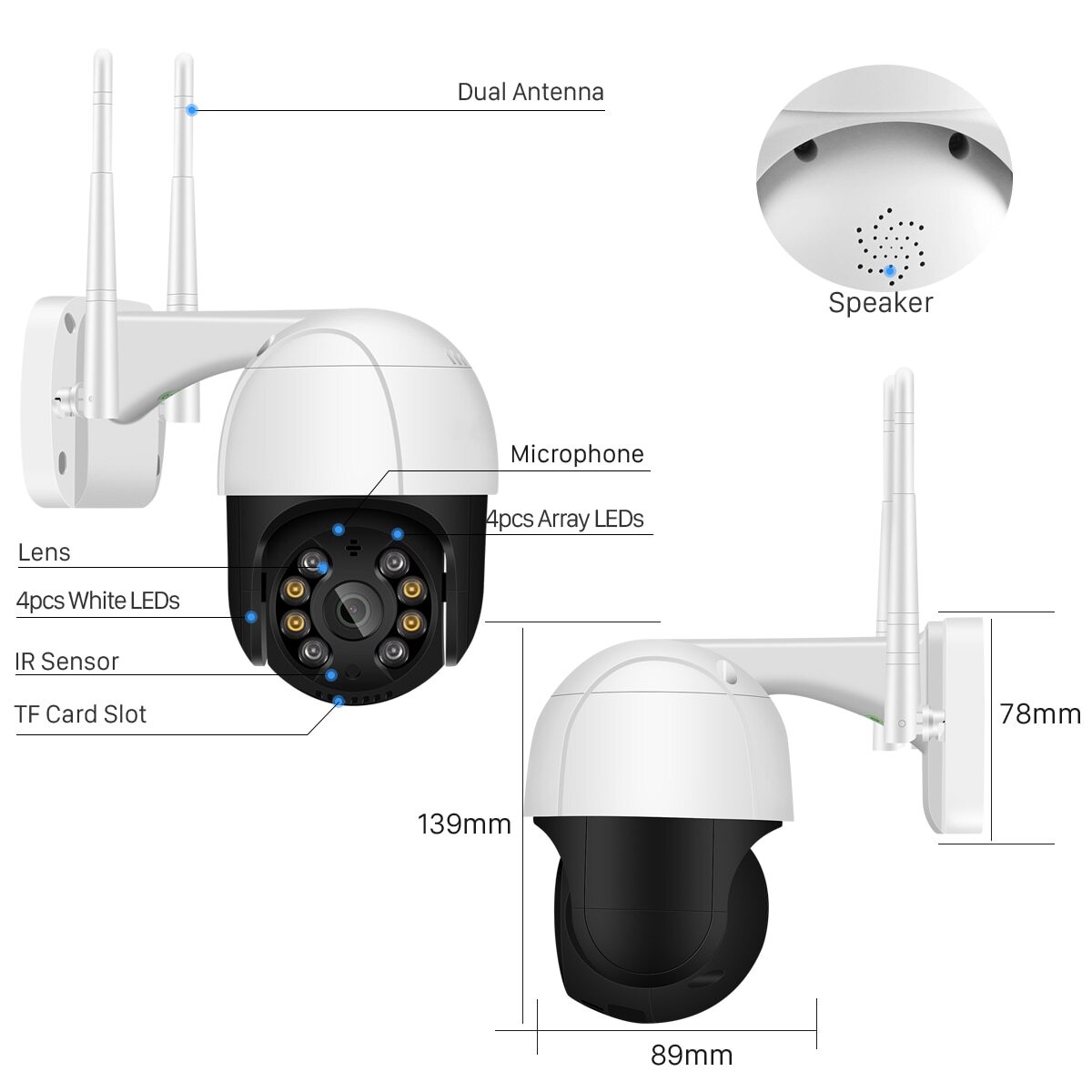 Купить Камера видеонаблюдения уличная поворотная WIFI IP 3Мп