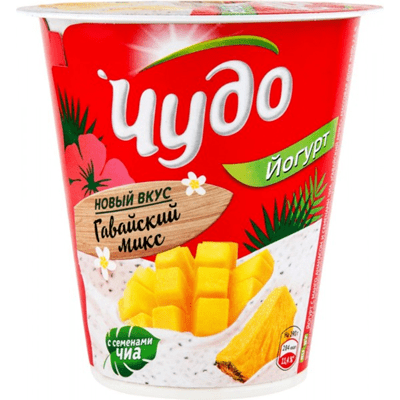 Купить  ЙОГУРТ ФРУКТОВЫЙ ЧУДО МАНГО-АНАНАС-ЧИА 2,5% 290 Г. с доставкой на дом . Доставка продуктов Тюмень , доставка продуктов в Тюмени , dostavka-pro