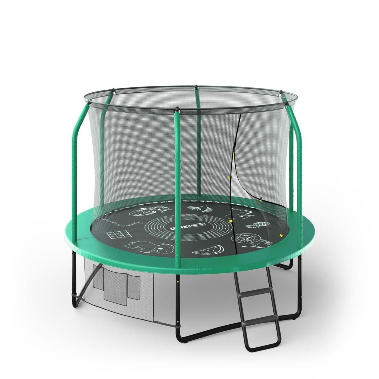 Купить Батут каркасный UNIX line SUPREME GAME 8 ft green