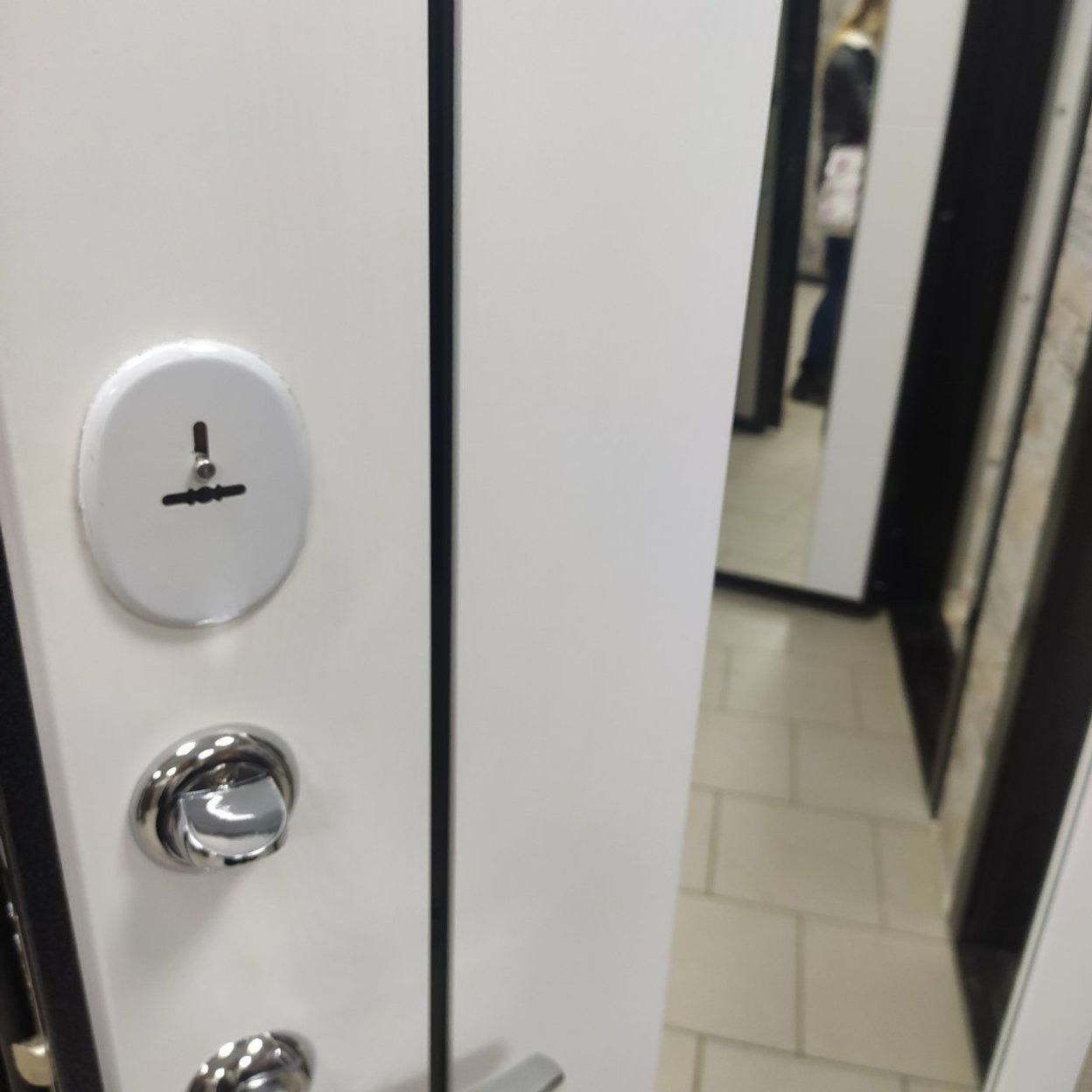 Купить Дверь входная "СТЕЛС белый снег", ЗЕРКАЛО, ЮДМ