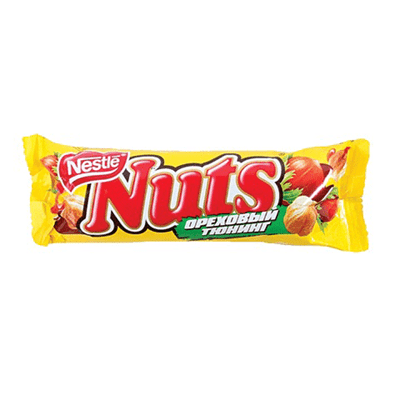Купить ШОКОЛАДНЫЙ БАТОНЧИК NESTLE NUTS ОРЕХОВЫЙ ТЮНИНГ 50 Г. Х 30 ШТ. доставка продуктов Тюмень . доставка продуктов в Тюмени . доставка фруктов Тюмен