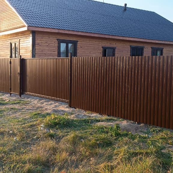 Купить Установим забор из профнастила и откатные ворота