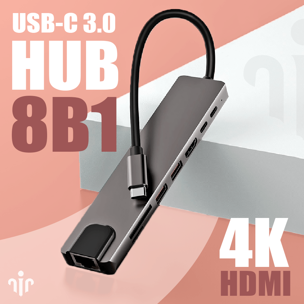 Купить USB HUB 8 в 1 с 4K HDMI