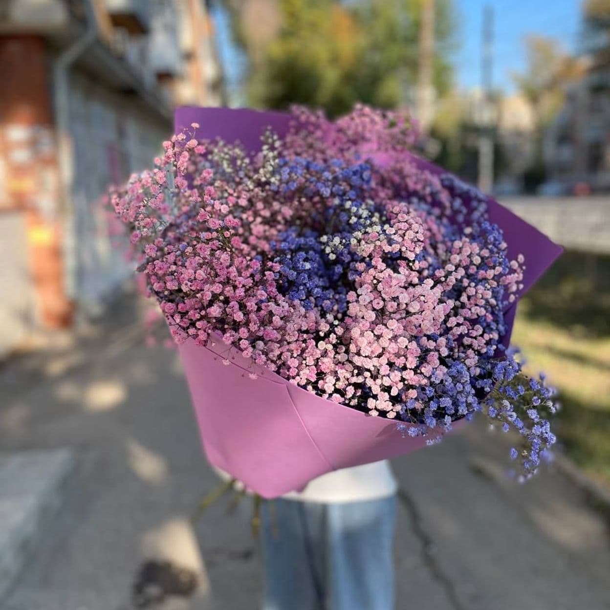 Купить Букет-Гигант из 11 гипсофил в фоамиране