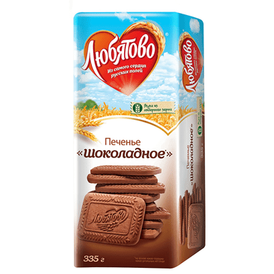 Купить ЛЮБЯТОВО ПЕЧЕНЬЕ САХАРНОЕ ШОКОЛАДНОЕ 335 Г. доставка продуктов Тюмень . доставка продуктов в Тюмени . доставка фруктов Тюмень . доставка фрукто