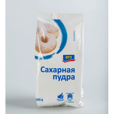 Купить САХАРНАЯ ПУДРА ARO 300 Г. с доставкой на дом . Доставка продуктов Тюмень , доставка продуктов в Тюмени , dostavka-produktov-tyumen , dostavka-p