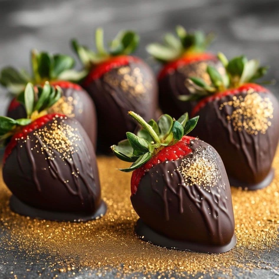 Купить Клубника в темном шоколаде с золотой пудрой🍓🍫🥇