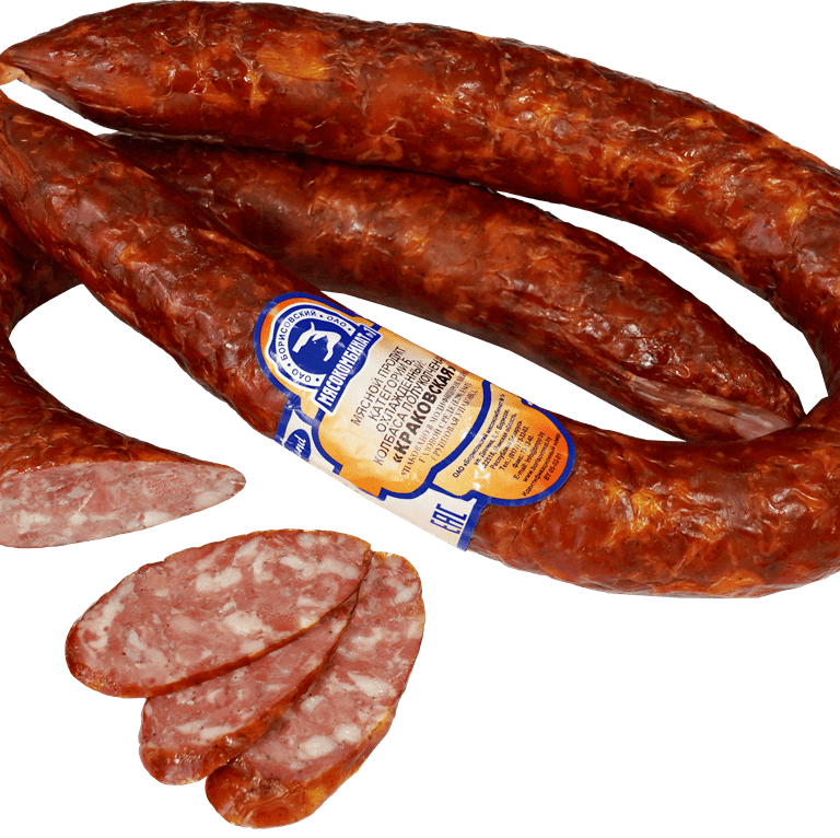 Купить Краковская (полукопченая по ГОСТ высший сорт)