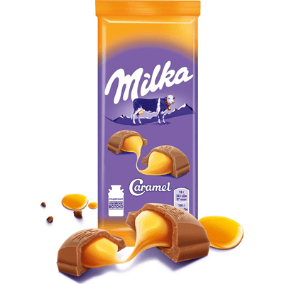 Купить ШОКОЛАД МОЛОЧНЫЙ MILKA С КАРАМЕЛЬНОЙ НАЧИНКОЙ 90 Г.. доставка продуктов Тюмень . доставка продуктов в Тюмени . доставка фруктов Тюмень . достав