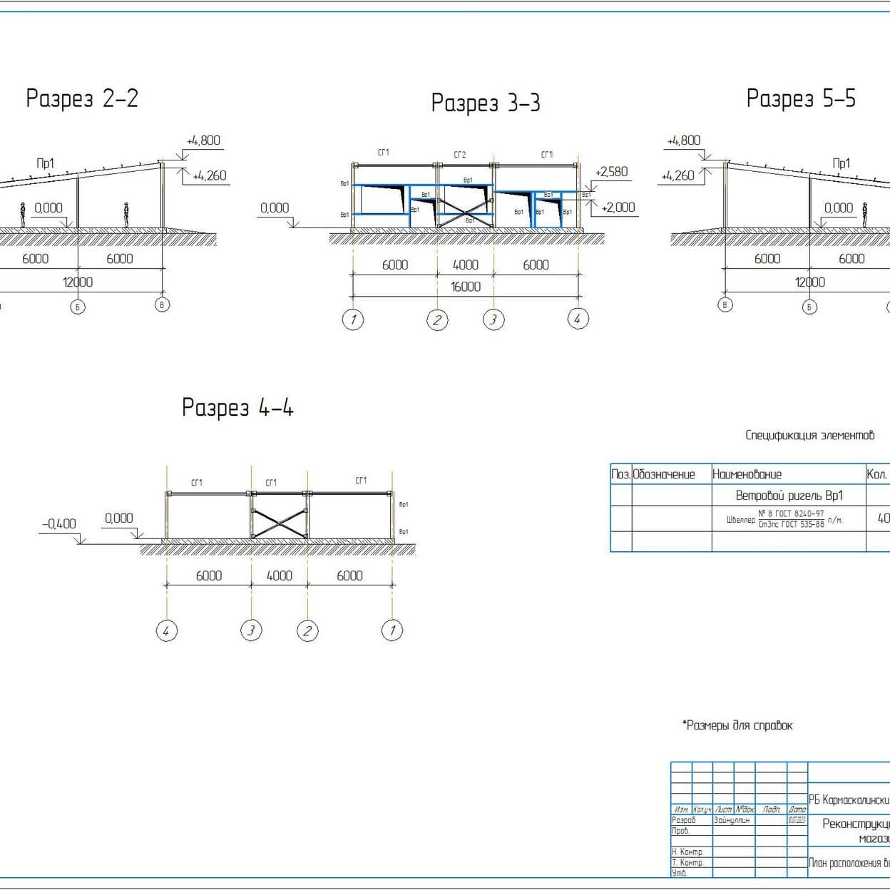 Купить Рабочие чертежи на быстровозводимое здание магазина 12х15м.