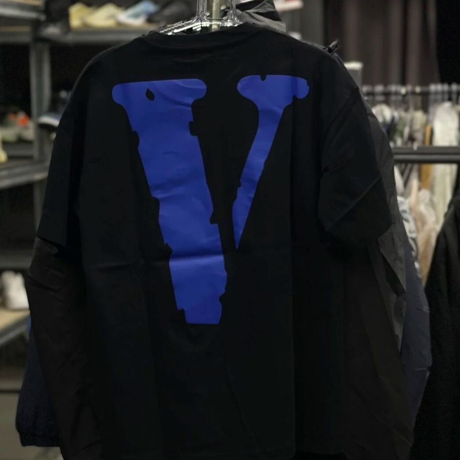 Купить Футболка Vlone Black "Blue Big Logo"