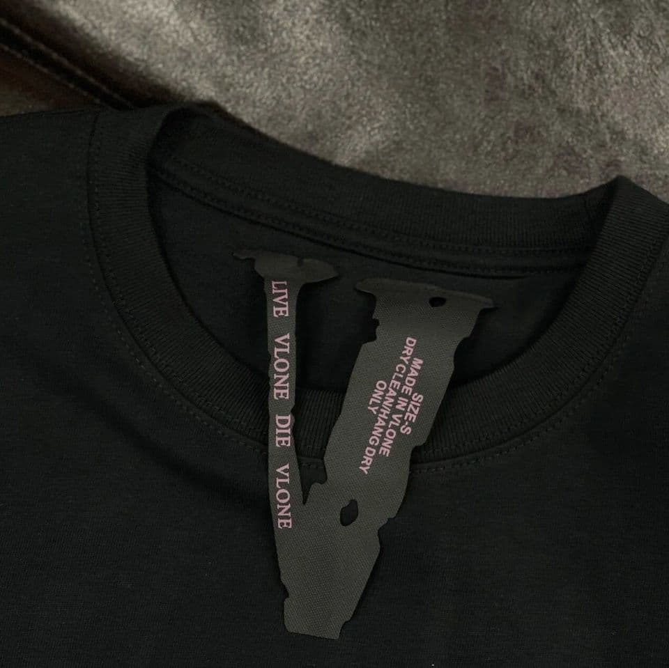 Купить Футболка Vlone Black "Blue Big Logo"