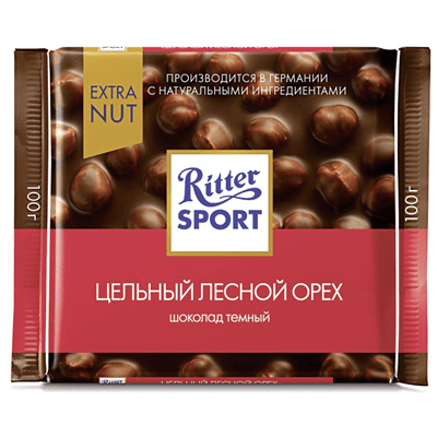 Купить RITTER SPORT ШОКОЛАД ТЕМНЫЙ ЦЕЛЬНЫЙ ЛЕСНОЙ ОРЕХ 100 Г. Х 10 ШТ. доставка продуктов Тюмень . доставка продуктов в Тюмени . доставка фруктов Тюме
