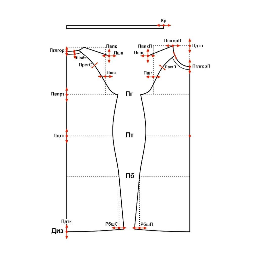 Купить Конструкция платья с рукавом реглан (трикотаж)