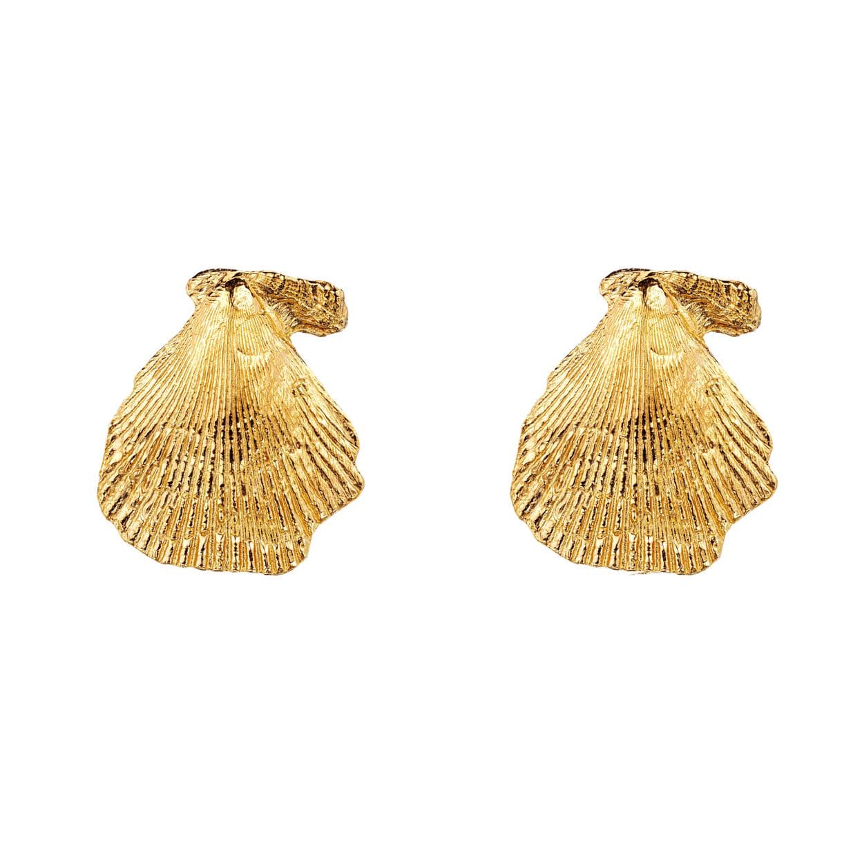 Купить MORE VNUTRI Серьги-пусеты большие ракушки без вставок, позолота