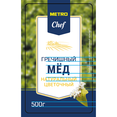 Купить МЕД METRO CHEF НАТУРАЛЬНЫЙ ГРЕЧИШНЫЙ 500 Г. с доставкой на дом . Доставка продуктов Тюмень , доставка продуктов в Тюмени , dostavka-produktov-t