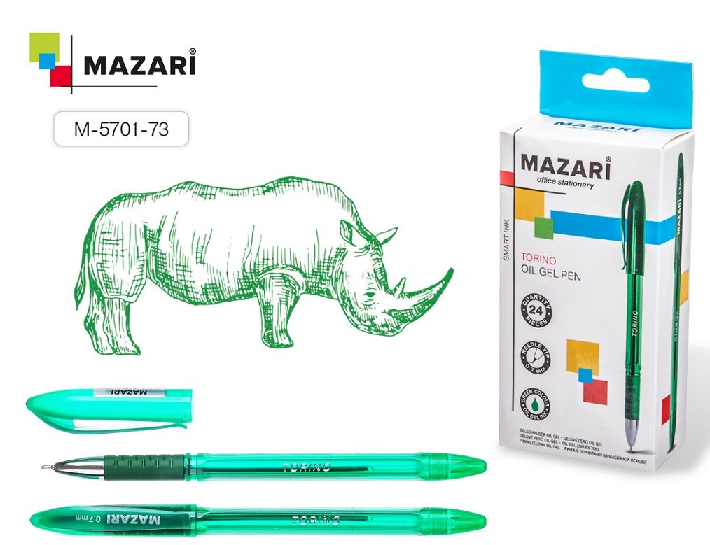 Купить Ручка зелёная Mazari 0.7 mm