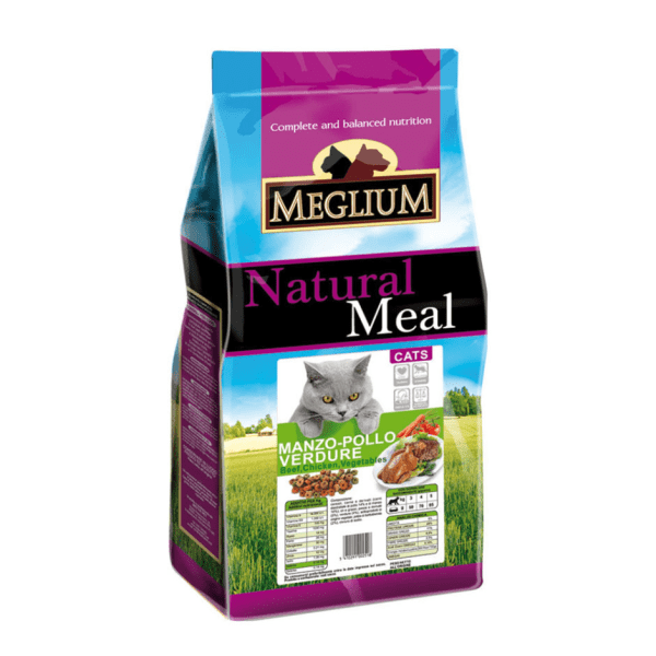 Купить MEGLIUM ADULT 3 кг сухой корм для кошек говядина/курица/индейка