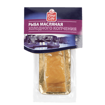 Купить РЫБА МАСЛЯНАЯ FINE LIFE ФИЛЕ ХОЛОДНОГО КОПЧЕНИЯ 300Г. Доставка продуктов Тюмень . Рыба Тюмень . Доставка продуктов в Тюмени